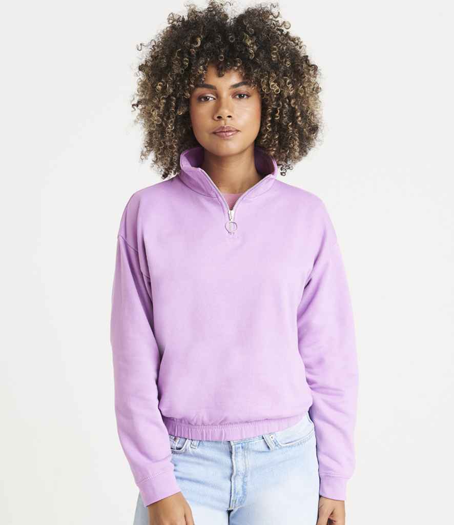 Ladies quarter zip sweatshirt best sale